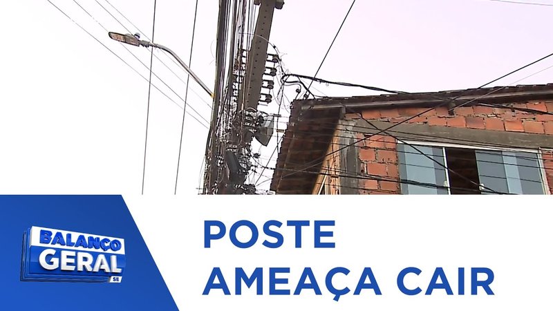  Poste ameaça a cair em avenida do bairro Santos Dumont – A8SE.com