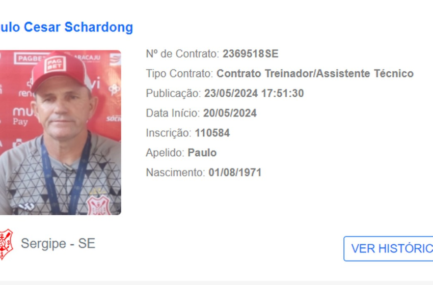  Paulo Schardong é registrado no BID e pode estrear à frente do Sergipe – Globo